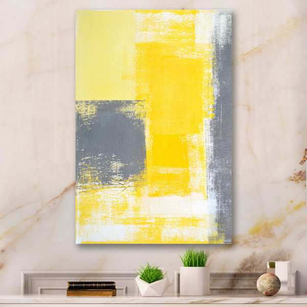 Wrought Studio Gray Meets Yellow Modern Art III Wrapped Canvas